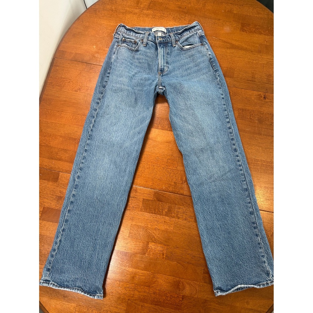 Abercrombie & Fitch The Baggy Low Rise Jeans Womens 25/0 Blue Curve Love Denim